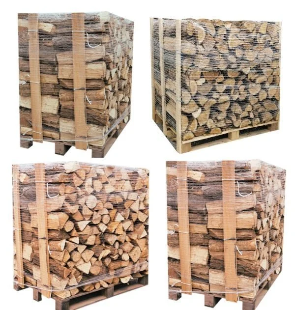 1-2 Brennholz 4 – Paletten (2 Weißeiche + 2 Buche/Hainbuche) – 40 cm Stämme – Bild 1
