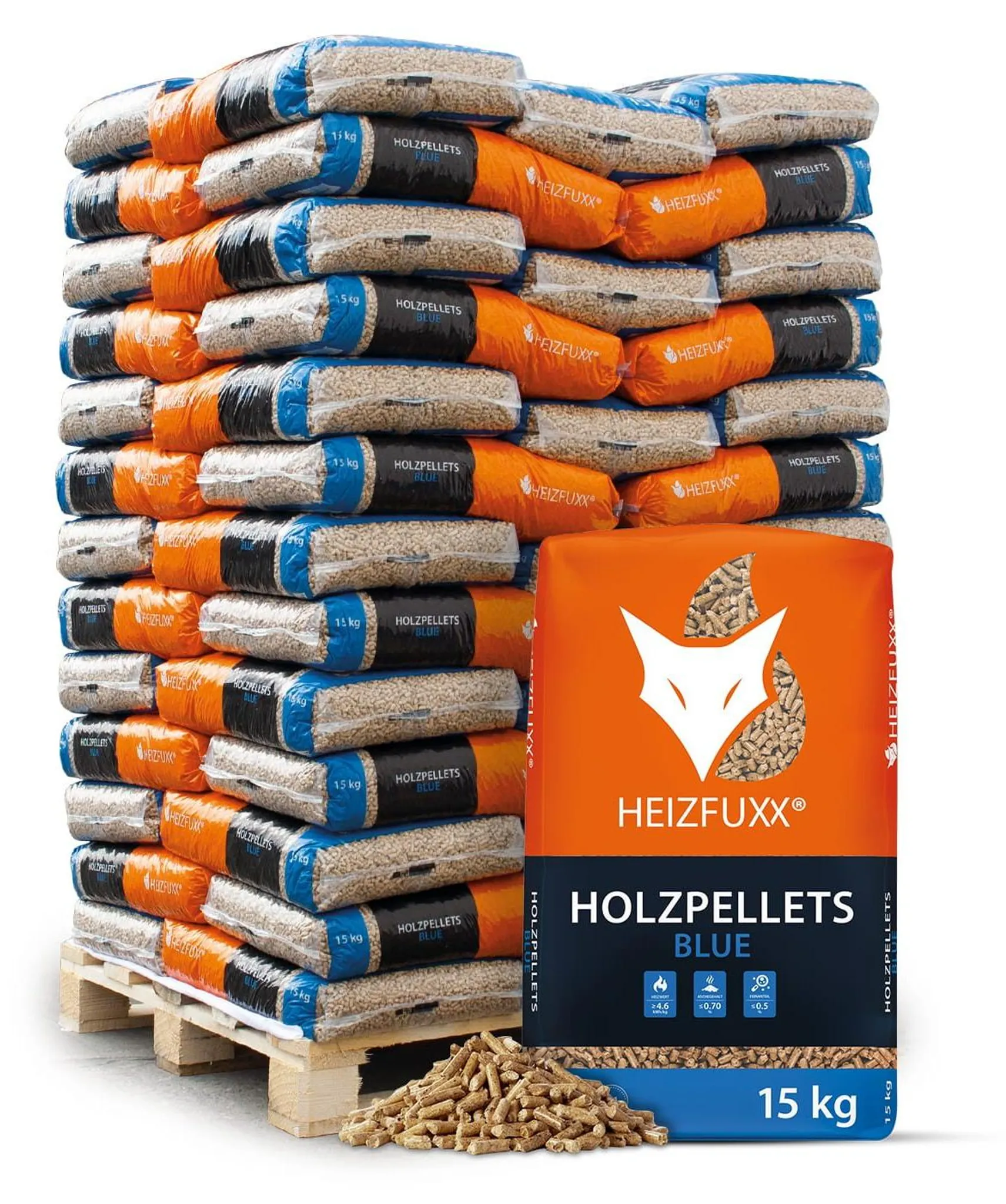 a69e7111362008c8d2ffc59acd55f5e3 HEIZFUXX Holzpellets Blue 975 kg (65 x 15 kg) – Premium Heizpellets – Bild 1